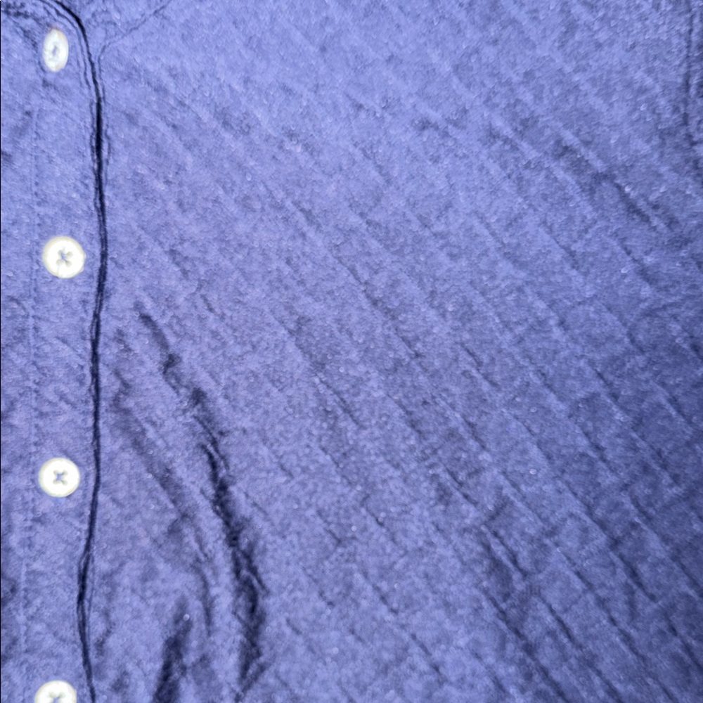 Navy Blue Button-Up Shirt Kim Rogers Large - Picture 4 of 5